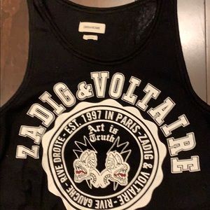 Zadig & Voltaire black mesh tank